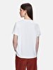 Regular Print Ribbed White T-shirt
