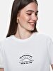 Regular Print Ribbed White T-shirt