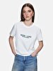 Print Ribbed Regular White T-shirt