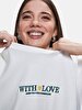 Print Ribbed Regular White T-shirt