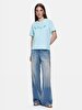 Regular Si̇gned Short Sleeve Blue T-shirt