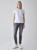 Short Sleeve Basic Crew Neck Slim White T-shirt