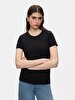 Short Sleeve Basic Crew Neck Slim Black T-shirt
