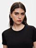 Short Sleeve Basic Crew Neck Slim Black T-shirt