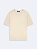 Crew Neck Basic Crop Beige T-shirt
