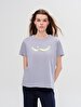 Sign With Print Short Sleeve Regular Lilac T-shirt