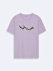 Sign With Print Short Sleeve Regular Lilac T-shirt