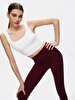 Spaghetti Strap Square Collar Crop Slim White Athlete