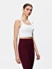 Spaghetti Strap Square Collar Crop Slim White Athlete