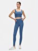 Spaghetti Strap Square Collar Crop Slim Blue Athlete