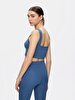 Spaghetti Strap Square Collar Crop Slim Blue Athlete