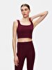 Spaghetti Strap Square Collar Crop Slim Red Athlete