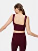 Spaghetti Strap Square Collar Crop Slim Red Athlete