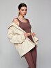 Spaghetti Strap Square Collar Crop Slim Brown Athlete