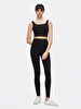 Spaghetti Strap Square Collar Crop Slim Black Athlete