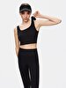 Spaghetti Strap Square Collar Crop Slim Black Athlete