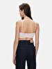 Striped Print Crop Spaghetti Strap Pink Athlete