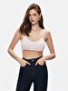 Striped Print Crop Spaghetti Strap Pink Athlete