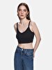 V-neck Crop Slim Black Athlete