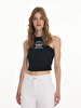 Print Halter Collar Black Athlete