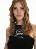 Print Halter Collar Black Athlete
