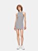 Sleeveless Striped Print Short Si̇zed Beige Dress