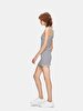 Sleeveless Striped Print Short Si̇zed Beige Dress