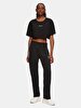 Embroidered Print Relaxed Black Tracksuit