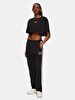 Embroidered Print Relaxed Black Tracksuit