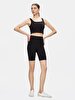 Waist Elastic Biker Slim Black Shorts