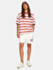 With Print Regular Midi White Shorts