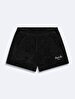 With Print Relaxed Mini Black Shorts