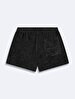 With Print Relaxed Mini Black Shorts