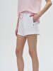 Waist Elastic Mini White Shorts