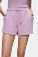 Waist Elastic Mini Purple Shorts