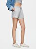 Waist Elastic Mini Grey Shorts
