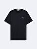 Short Sleeve Crew Neck Mini Print Regular Navy T-shirt