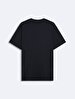 Short Sleeve Crew Neck Mini Print Regular Navy T-shirt