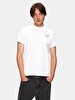 Short Sleeve Crew Neck Mini Print Regular White T-shirt