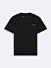 Short Sleeve Crew Neck Mini Print Regular Black T-shirt