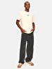 Short Arm Regular Written Basic Beige T-shirt