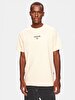 Short Arm Regular Written Basic Beige T-shirt