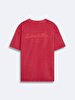 Short Sleeve Crew Neck Print Loose Blue T-shirt
