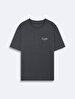 Short Sleeve Crew Neck Print Loose Antracite T-shirt