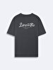 Short Sleeve Crew Neck Print Loose Antracite T-shirt