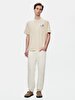Short Sleeve Crew Neck Surface With Print Loose Beige T-shirt