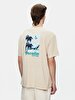 Short Sleeve Crew Neck Surface With Print Loose Beige T-shirt