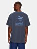 Short Sleeve Crew Neck Surface With Print Loose Navy T-shirt