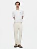Short Sleeve Crew Neck Surface With Print Loose White T-shirt
