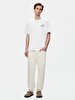 Short Sleeve Crew Neck Surface With Print Loose White T-shirt